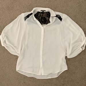 EUC lace cut out Express blouse